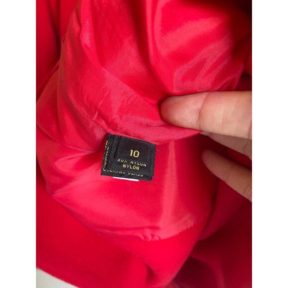 Vintage 90s Liz Sport Blazer Bright Red Wool Size 10 Academia - Picture 7 of 10